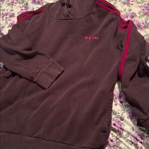 Adidas Maroon Sweatshirt with pink Stripes